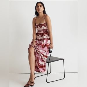 Madewell Theo Sleeveless Midi Dress in Geodaisy Batik Size M